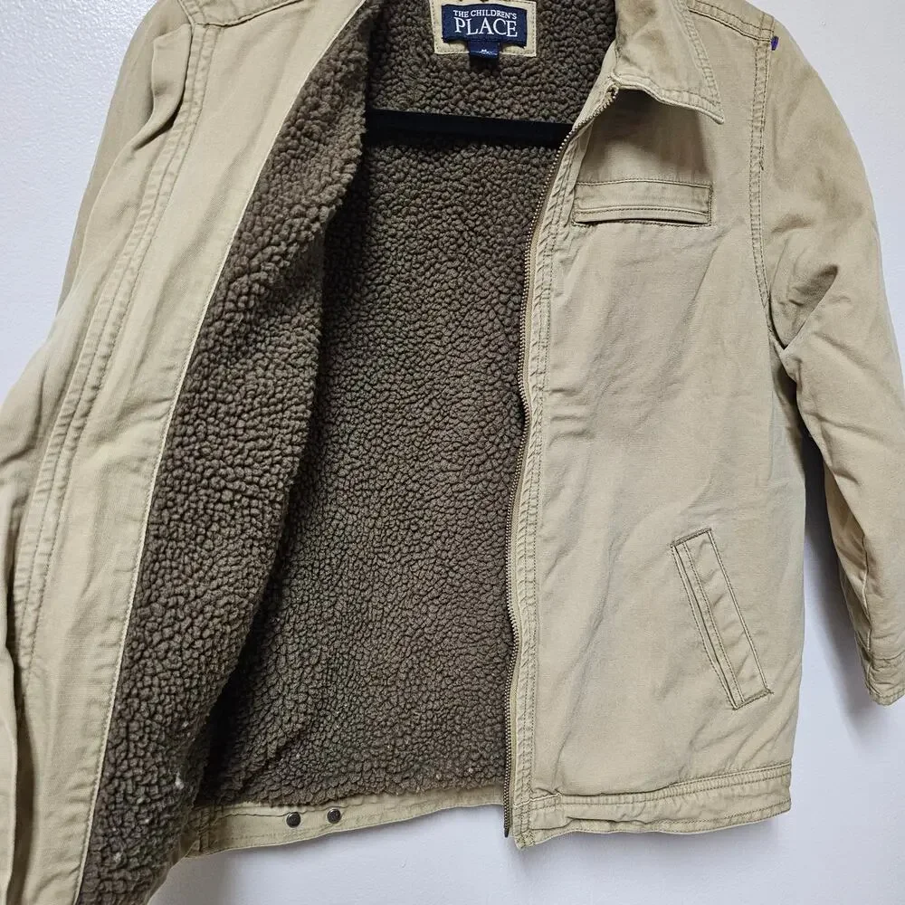 Kids The Childrens Place Sherpa Lined Work Jacket Size 7/8